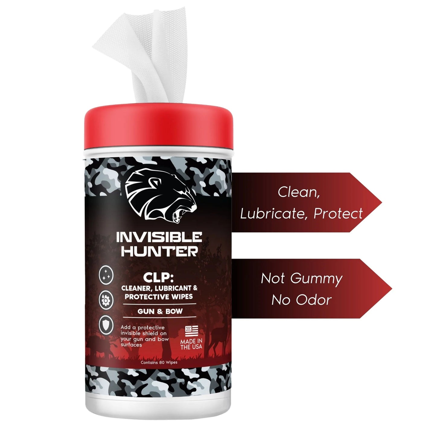 Realtree Zone Protects Invisible Hunter CLP Gun & Bow Cleaner/Lubricant/Protectant Wipes - Realtree