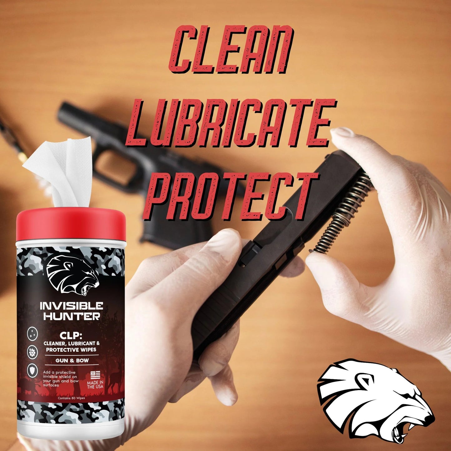Realtree Zone Protects Invisible Hunter CLP Gun & Bow Cleaner/Lubricant/Protectant Wipes - Realtree