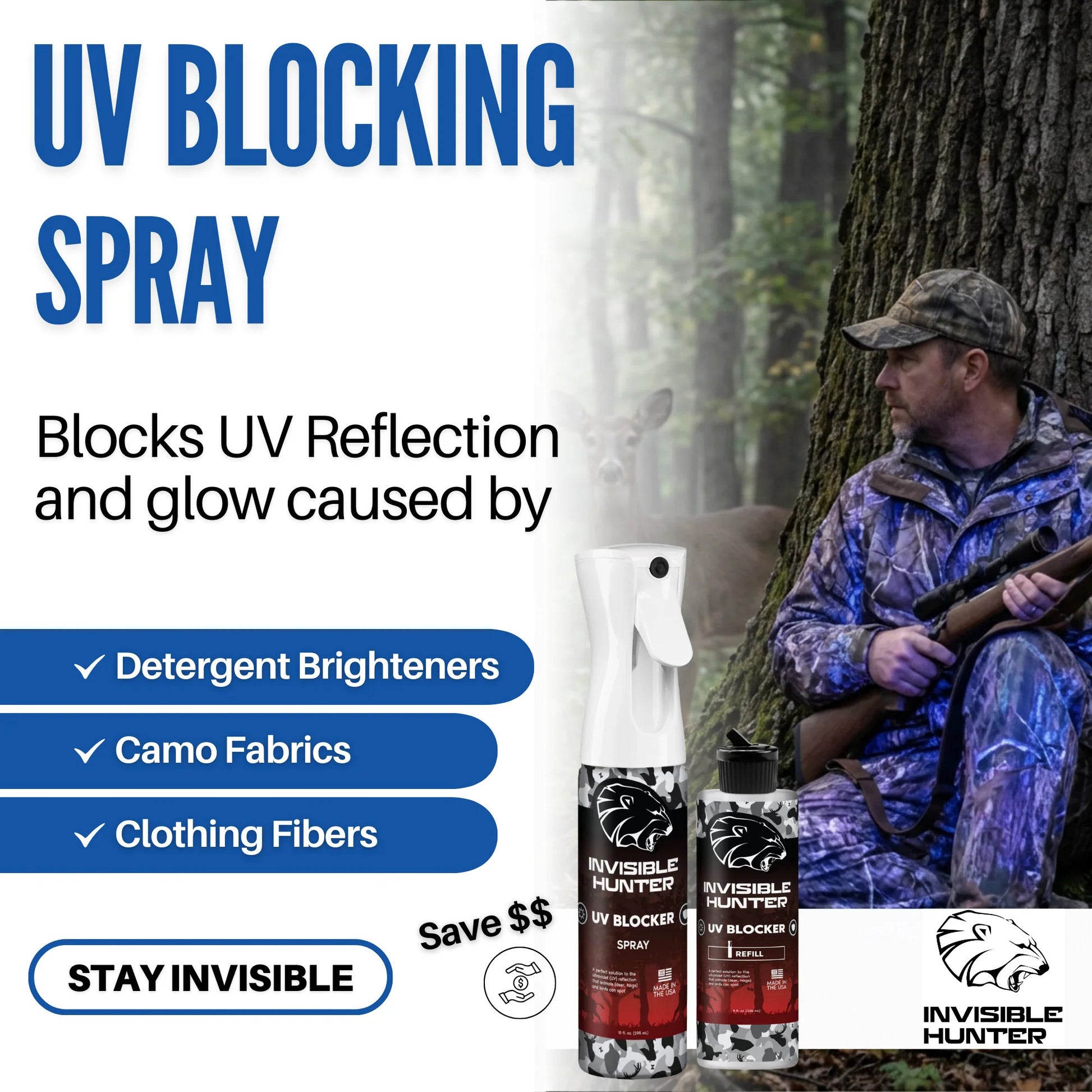 Realtree Zone Protects Invisible Hunter UV Blocker Spray + Refill - Realtree