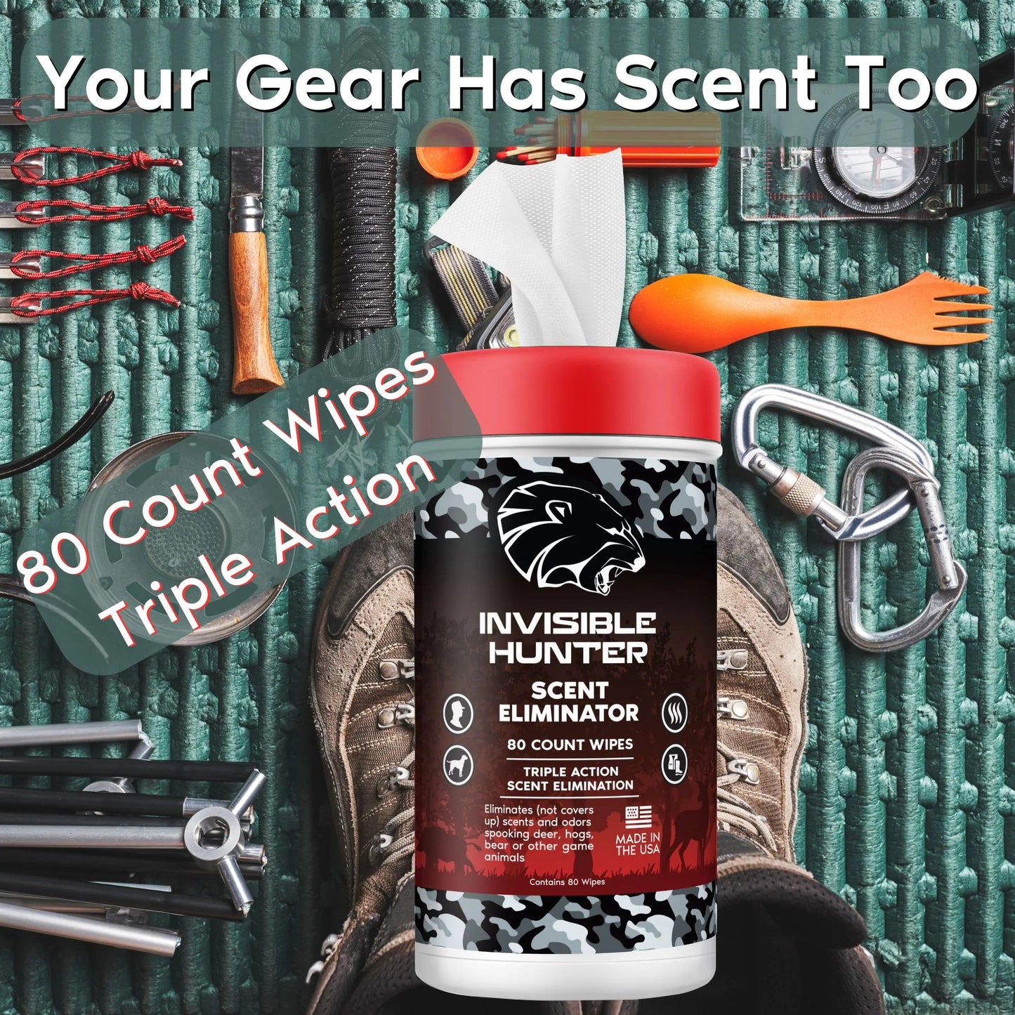 Realtree Zone Protects Invisible Hunter Scent Eliminator Wipes - Realtree EDGE
