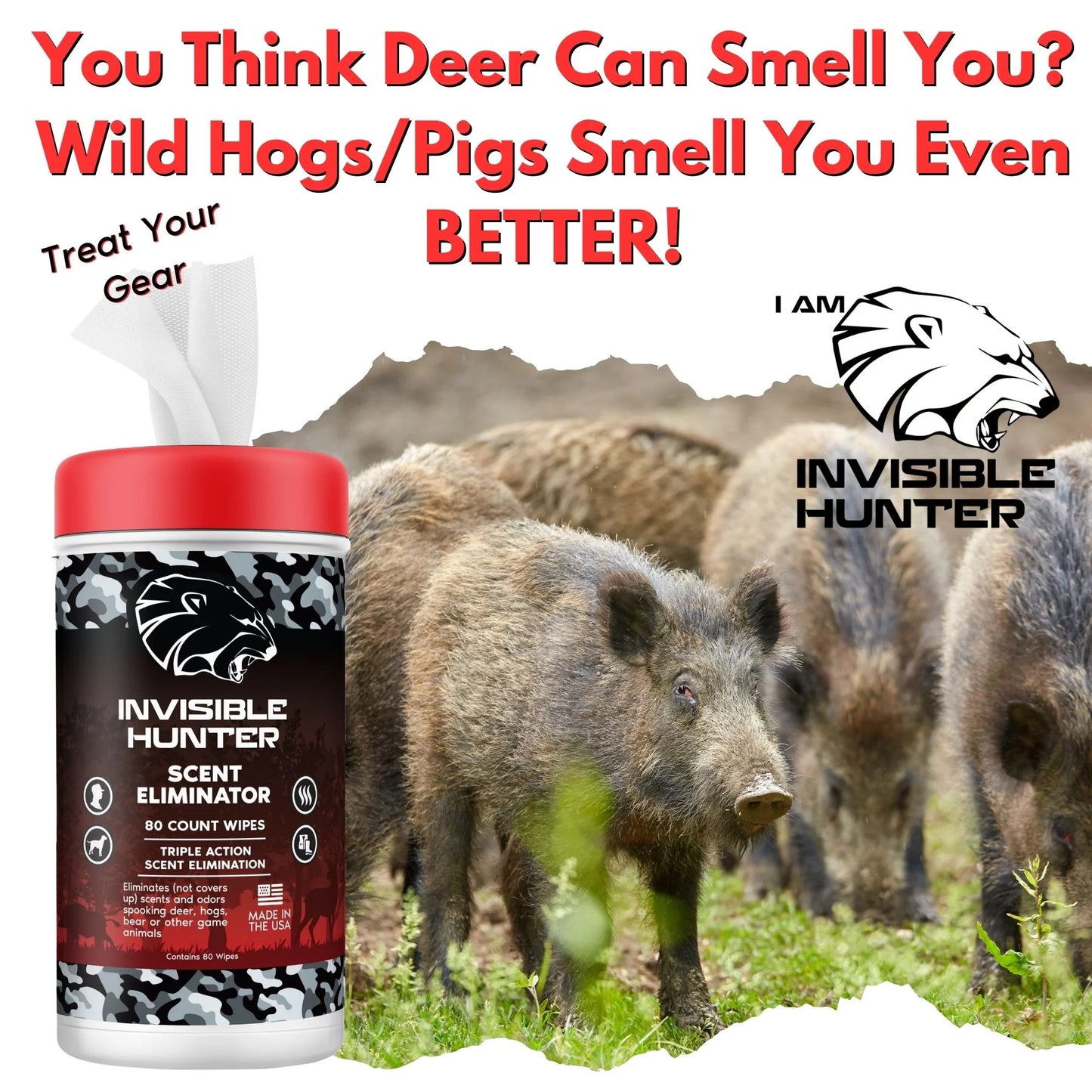 Realtree Zone Protects Invisible Hunter Scent Eliminator Wipes - Realtree EDGE