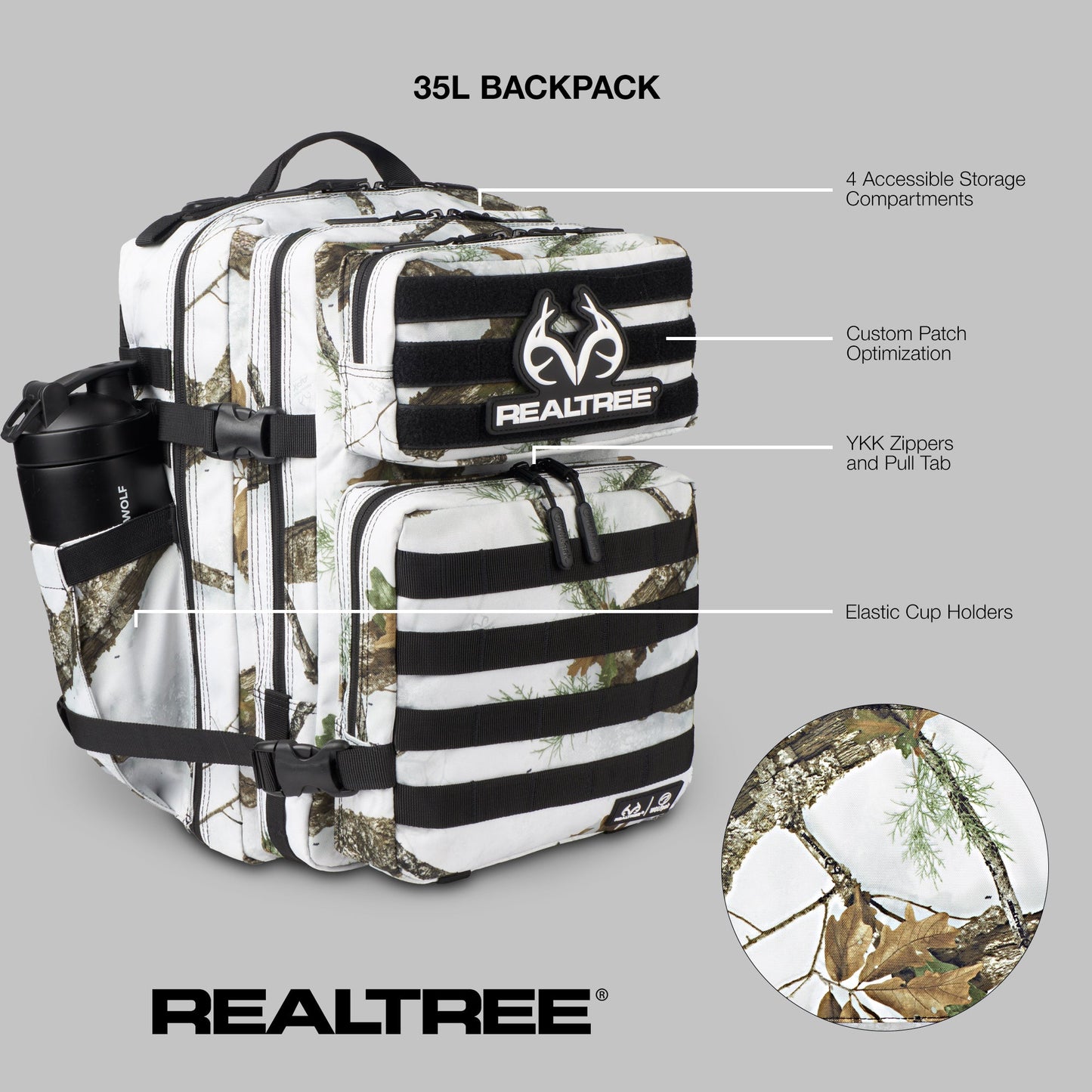 Realtree WOLFpak 35L Camo Backpack - Realtree APX Snow