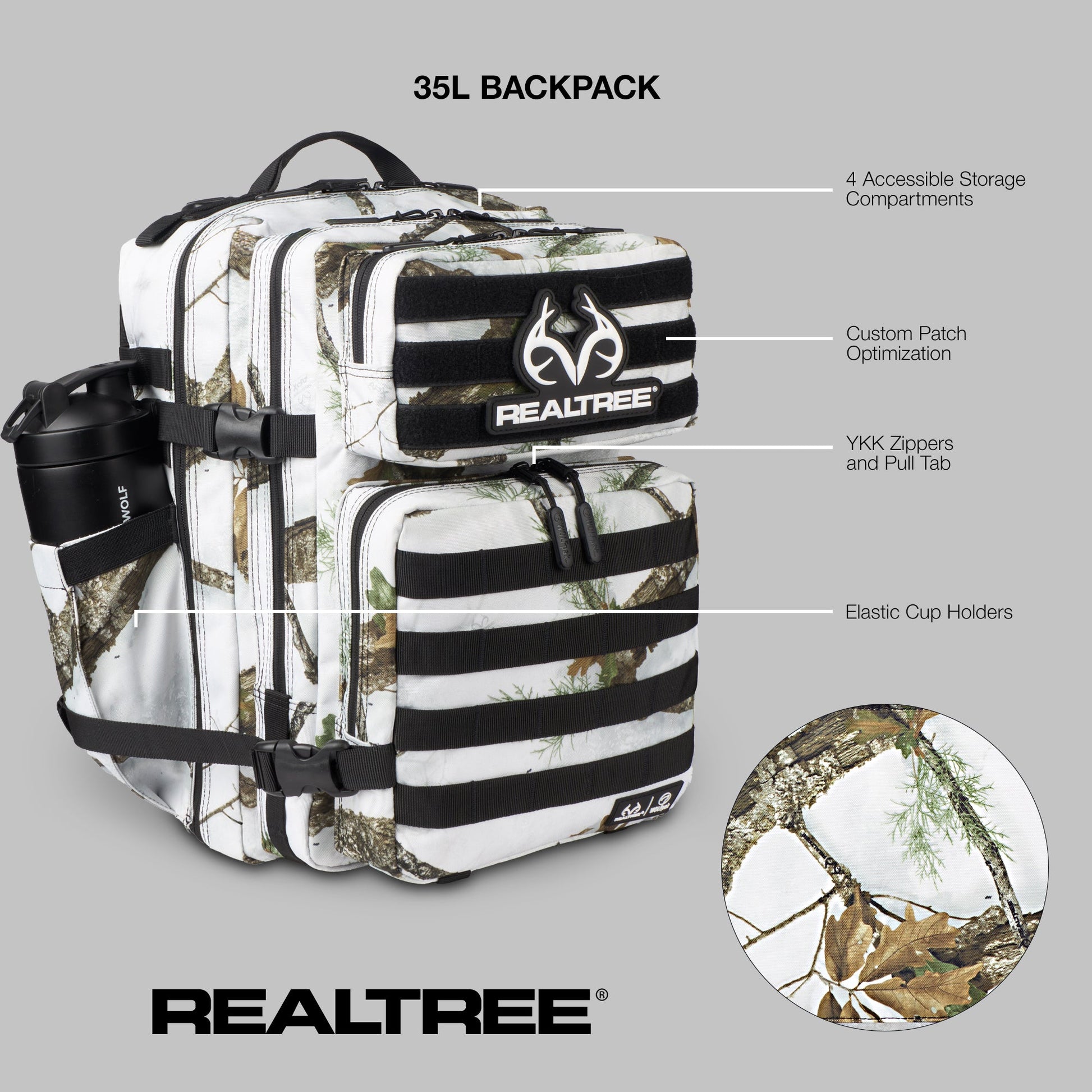 Realtree WOLFpak 35L Camo Backpack - Realtree APX Snow