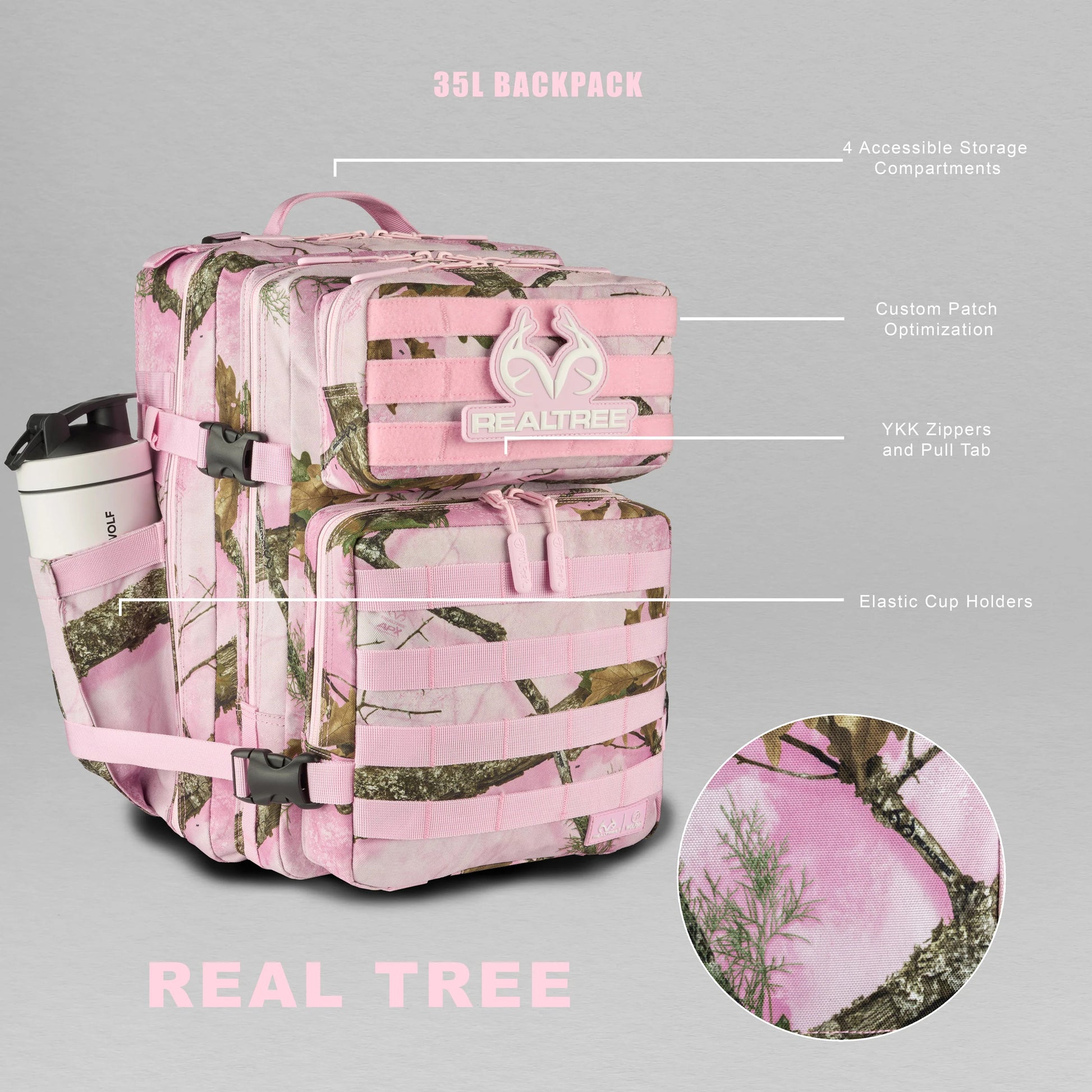 Realtree WOLFpak 35L Flushing Pink Camo Backpack - Realtree APX Colors