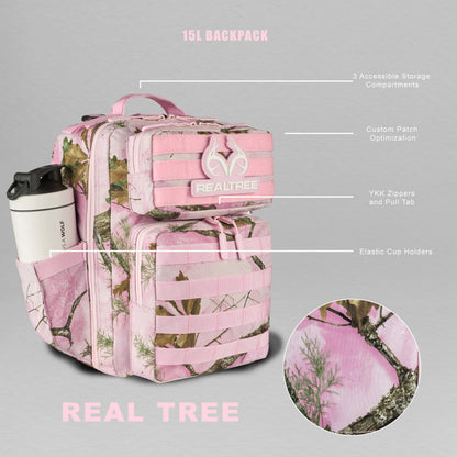 Realtree WOLFpak 15L Flushing Pink Tactical Camo Backpack - Realtree APX Colors