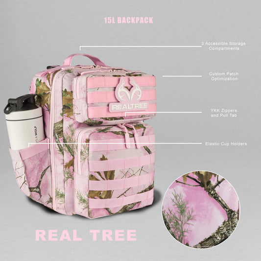 Realtree WOLFpak 15L Flushing Pink Tactical Camo Backpack - Realtree APX Colors