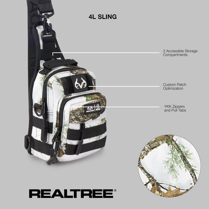 Realtree WOLFpak 4L Mini Tactical Camo Sling Bag - Realtree APX Snow