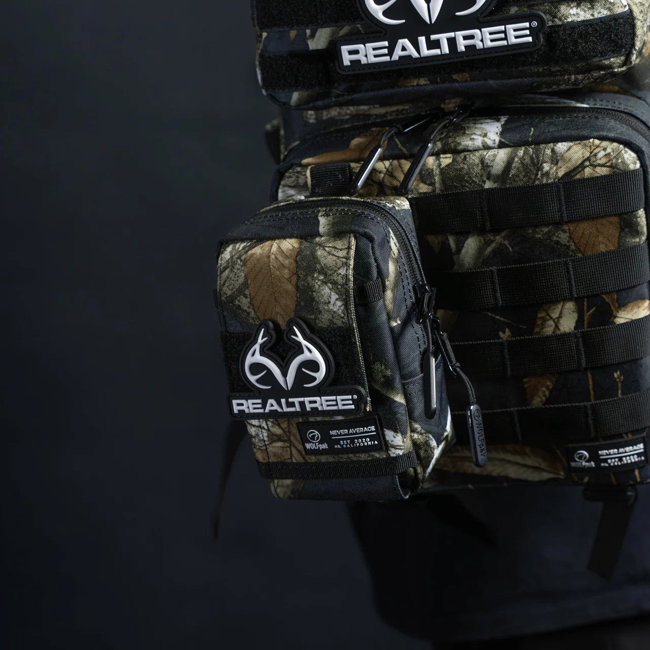 Realtree WOLFpak Tactical EDC Black Camo Pouch Attachment Bag - Realtree EDGE Colors