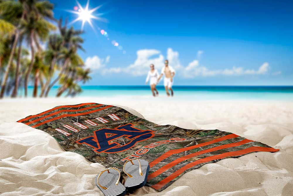 Realtree Northwest NCAA Auburn Tigers Camo Beach Towel - Realtree EDGE