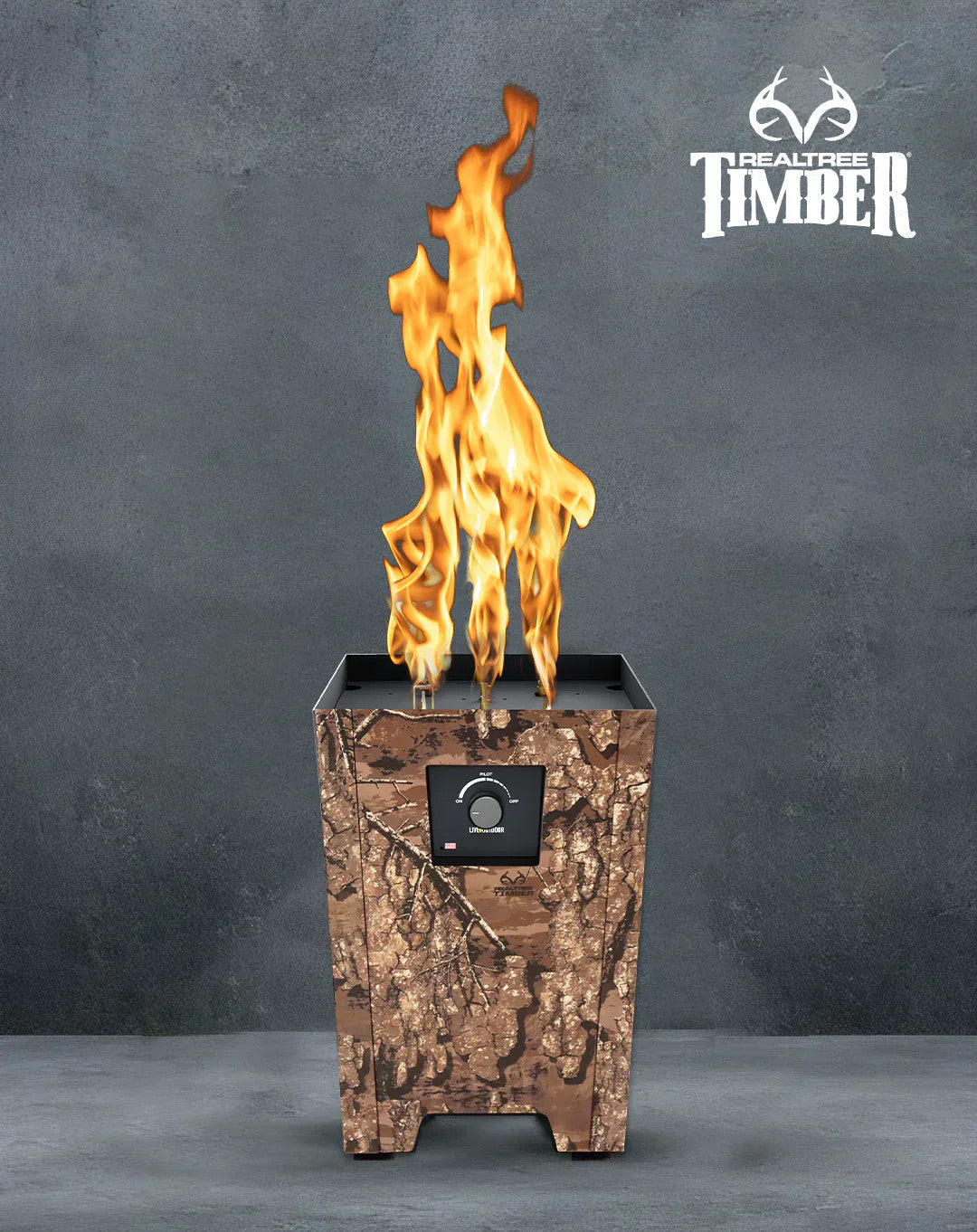 Realtree Live Outdoor Gas Fire Pit - Realtree Timber
