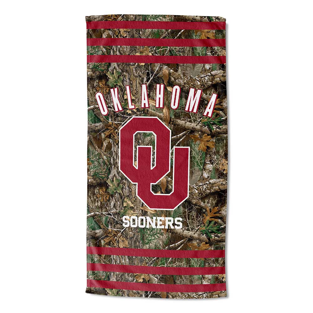 Realtree Northwest NCAA Oklahoma Sooners Camo Beach Towel - Realtree EDGE