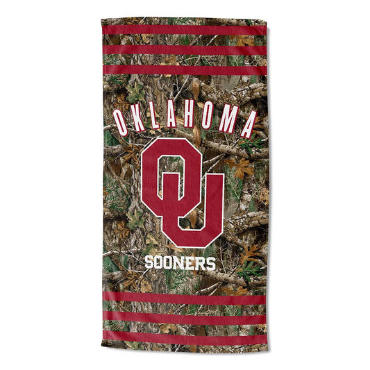Realtree Northwest NCAA Oklahoma Sooners Camo Beach Towel - Realtree EDGE