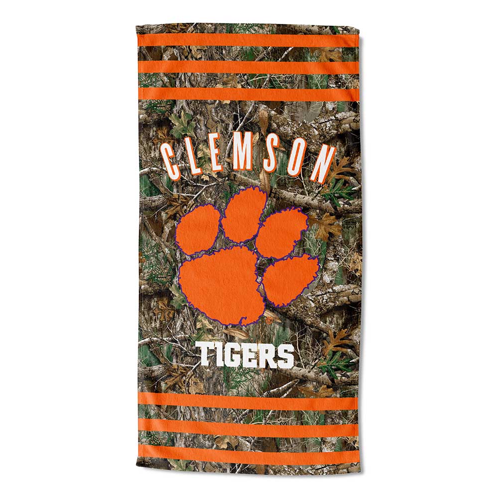Realtree Northwest NCAA Clemson Tigers Camo Beach Towel - Realtree EDGE