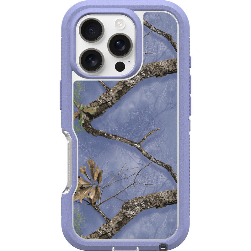 Realtree Otterbox iPhone 16 Pro Defender Series XT Pro for MagSafe Periwinkle Case - Realtree APX Colors