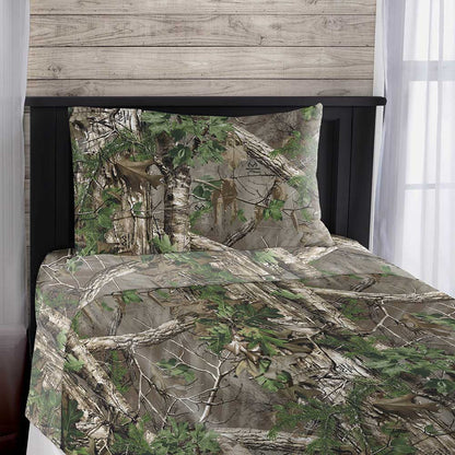 Realtree Northwest Camo Sheet Set Multi  Twin Bed - Realtree XTRA