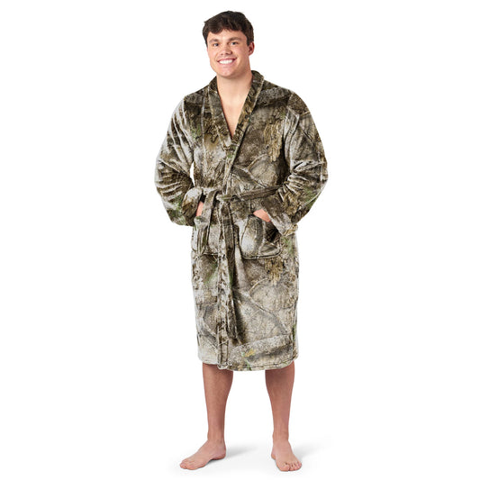 Realtree Northwest Men’s Silk Touch Camo Robe - Realtree APX