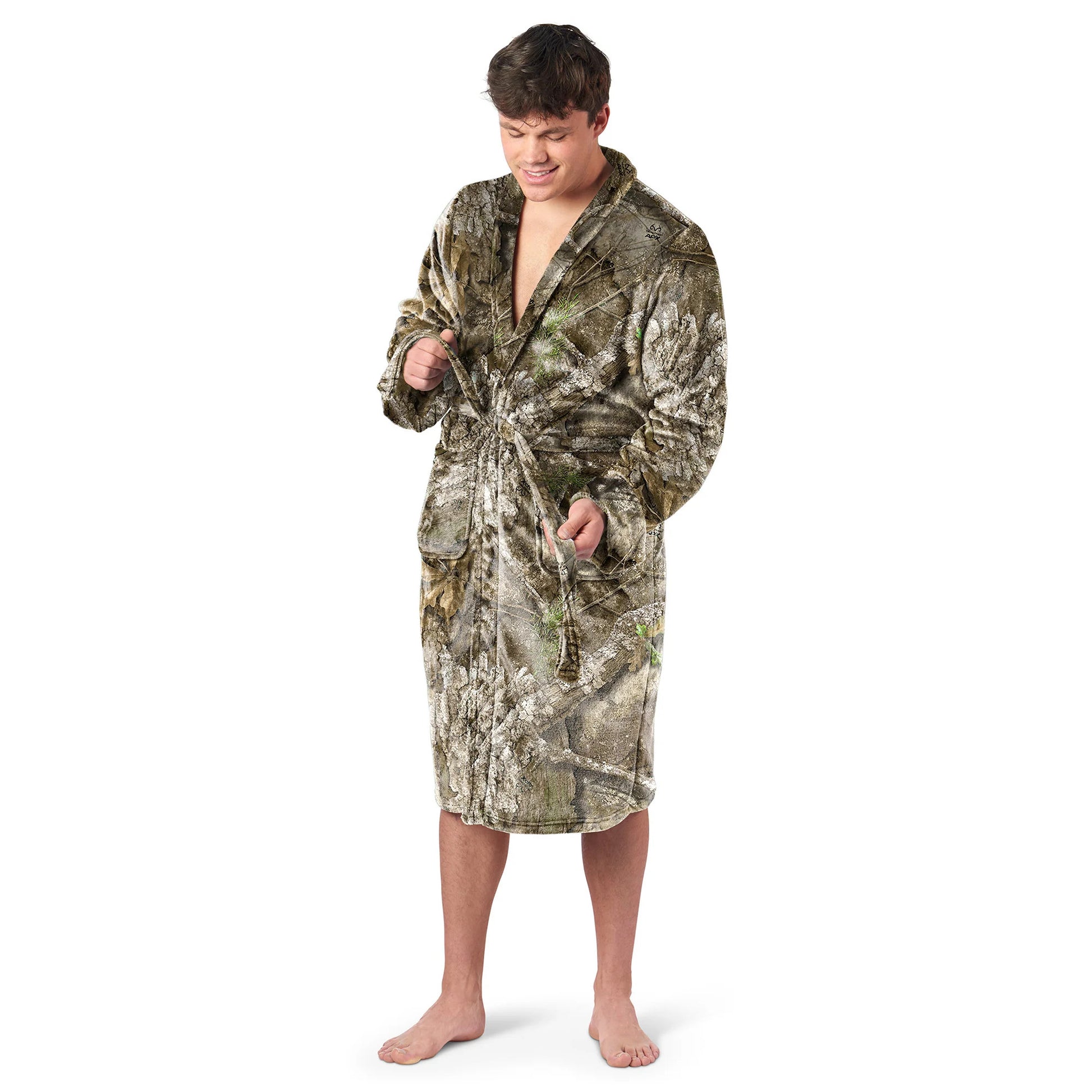 Realtree Northwest Men’s Silk Touch Camo Robe - Realtree APX