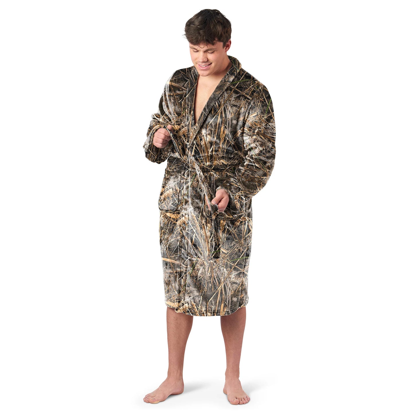 Realtree Northwest Men’s Silk Touch Camo Robe - Realtree MAX-7