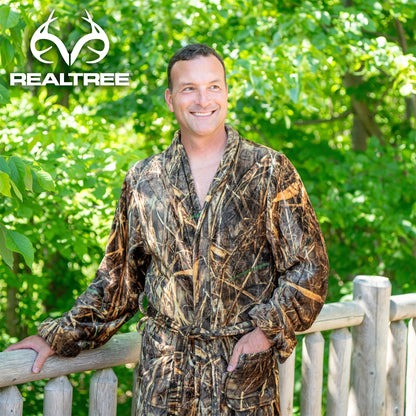 Realtree Northwest Men’s Silk Touch Camo Robe - Realtree MAX-7