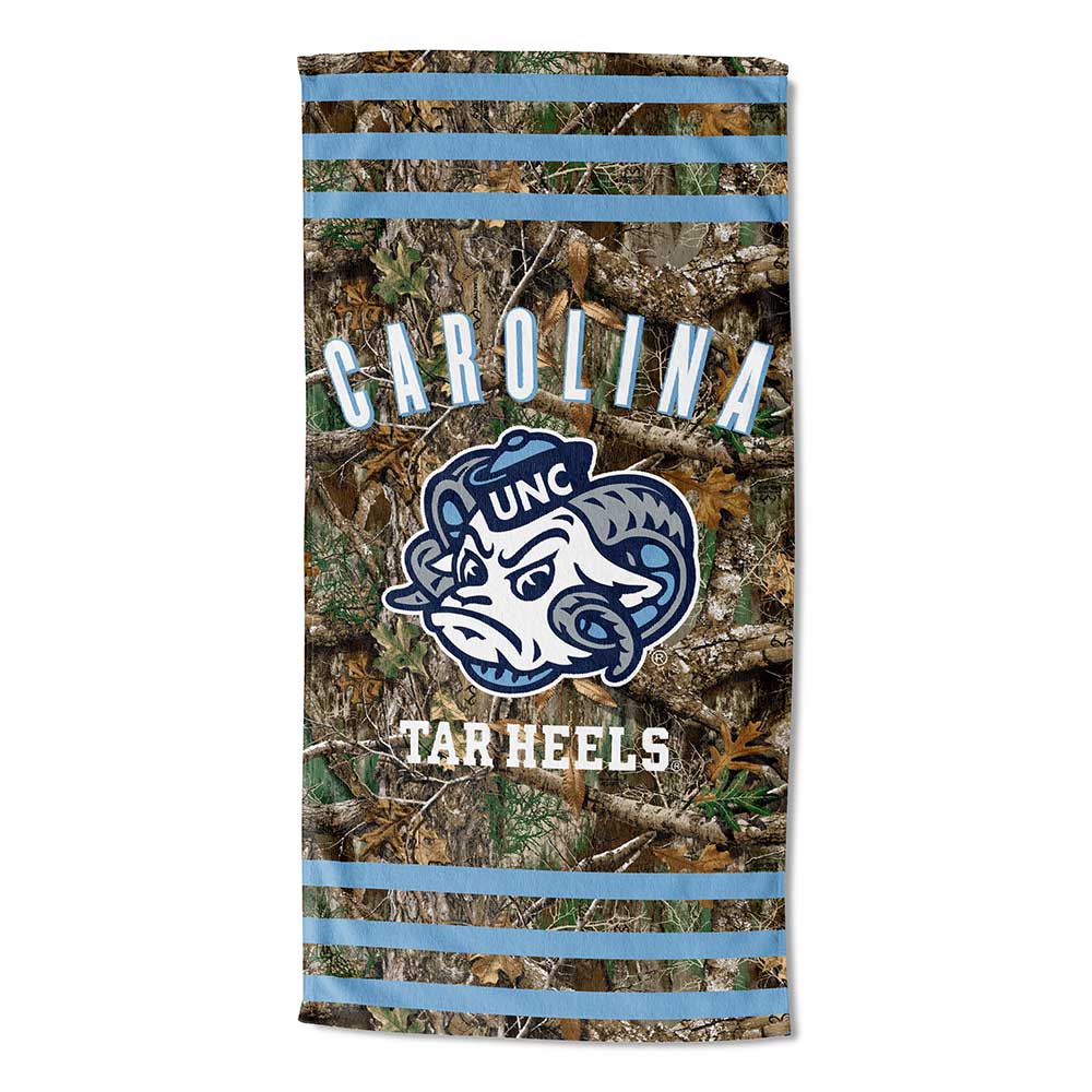 Realtree Northwest NCAA UNC Tar Heels Camo Beach Towel - Realtree EDGE