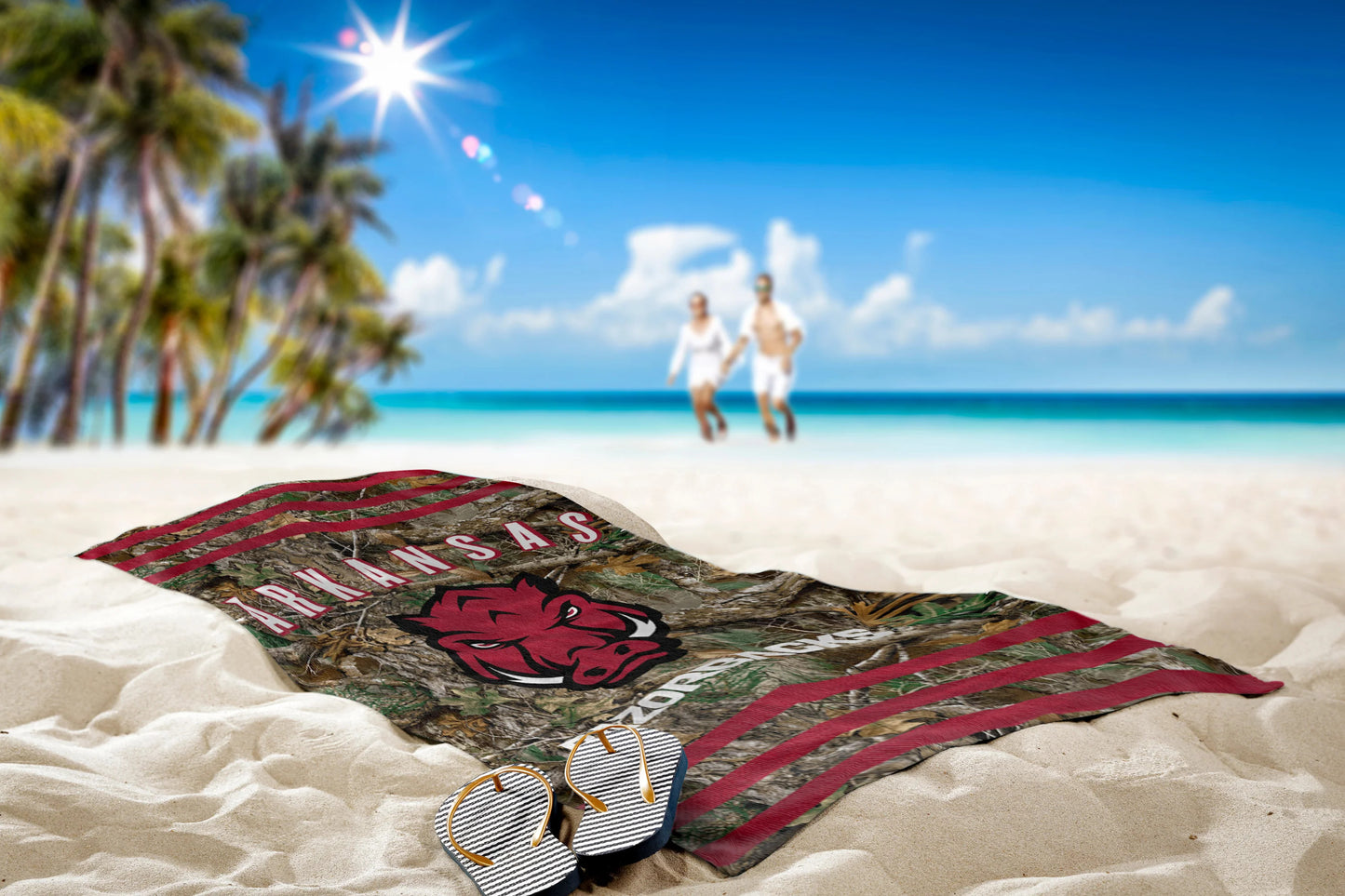 Realtree Northwest NCAA Arkansas Razorbacks Camo Beach Towel - Realtree EDGE