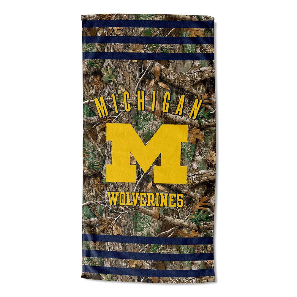 Realtree Northwest NCAA Michigan Wolverines Camo Beach Towel - Realtree EDGE