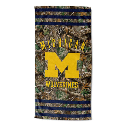 Realtree Northwest NCAA Michigan Wolverines Camo Beach Towel - Realtree EDGE