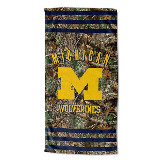Realtree Northwest NCAA Michigan Wolverines Camo Beach Towel - Realtree EDGE