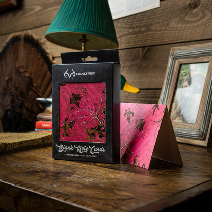 Realtree Pink 20-pc All Occasion Blank Note Card Set - Realtree Xtra Colors